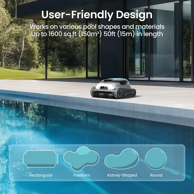 Aiper Scuba N1 Plus Nettoyeur robotisé pour piscines enterrées avec filtration MicroMesh™, chenilles et application mobile