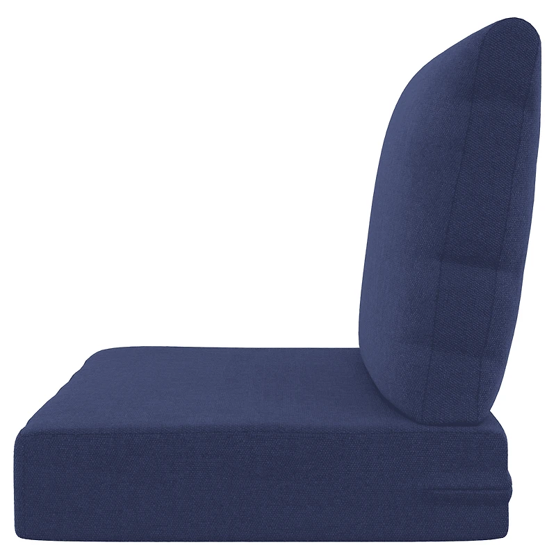 Ensemble de coussins de siège profond extérieur de qualité supérieure bleu marine 61 cm x 61 cm Better Homes & Gardens avec housse amovible, résistant aux intempéries et aux taches