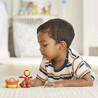 Marvel Spidey and His Amazing Friends Iron Man Action Figure and Iron Racer Vehicle, Iron Man Toy for Kids Ages 3 and Up