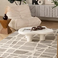 Rug Branch Hogar Abstract Indoor Outdoor Area Rug, Grey Cream, Modern - Living Room