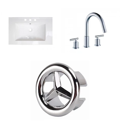 American Imaginations 21-in. W 3H8-in. Ceramic Top Set In White Color AI-24459