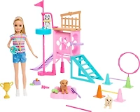 Barbie and Stacie to the Rescue Puppy Playground Playset with Doll, 3 Pet Dog Figures, & Accessories