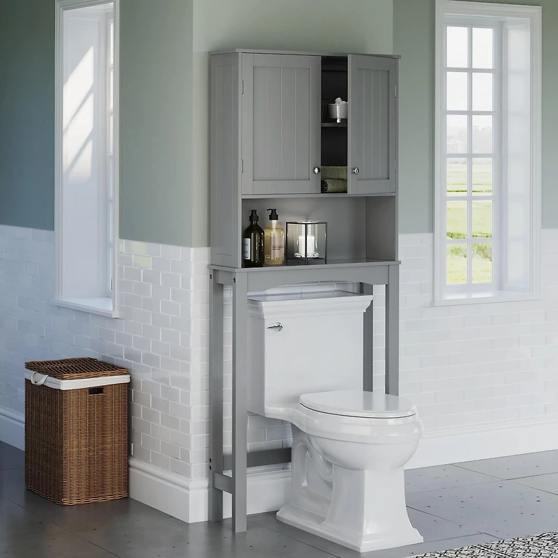 RiverRidge® Home Ashland Collection 27.44-inch W x 64.88-inch H x 7.81-inch D Space Saver in Gray