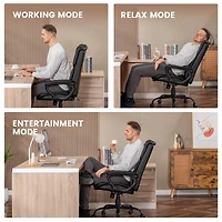 Chaise de bureau ergonomique à dossier haut en cuir Mainstays Executive, noire. Conçue pour les adultes, cette chaise est idéale pour les professionnels, les travailleurs à distance et les étudiants u