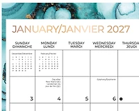 2027 Mead® Marbel fashion Paper Family Planning Calendar, 17" x 13"