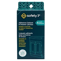 Loquets Adhesifs pour armoires et tiroirs de Safety 1st - pqt de 4 Protection bébé