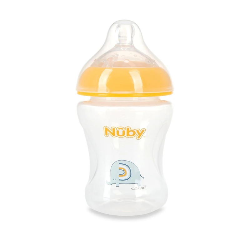 Nûby™ Printed Plastic Infant Bottles with Breast-size Nipple, Pack of 3; 8 oz/240 mL
