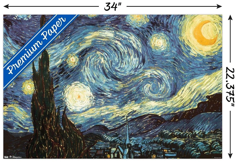 The Starry Night by Vincent van Gogh Wall Poster