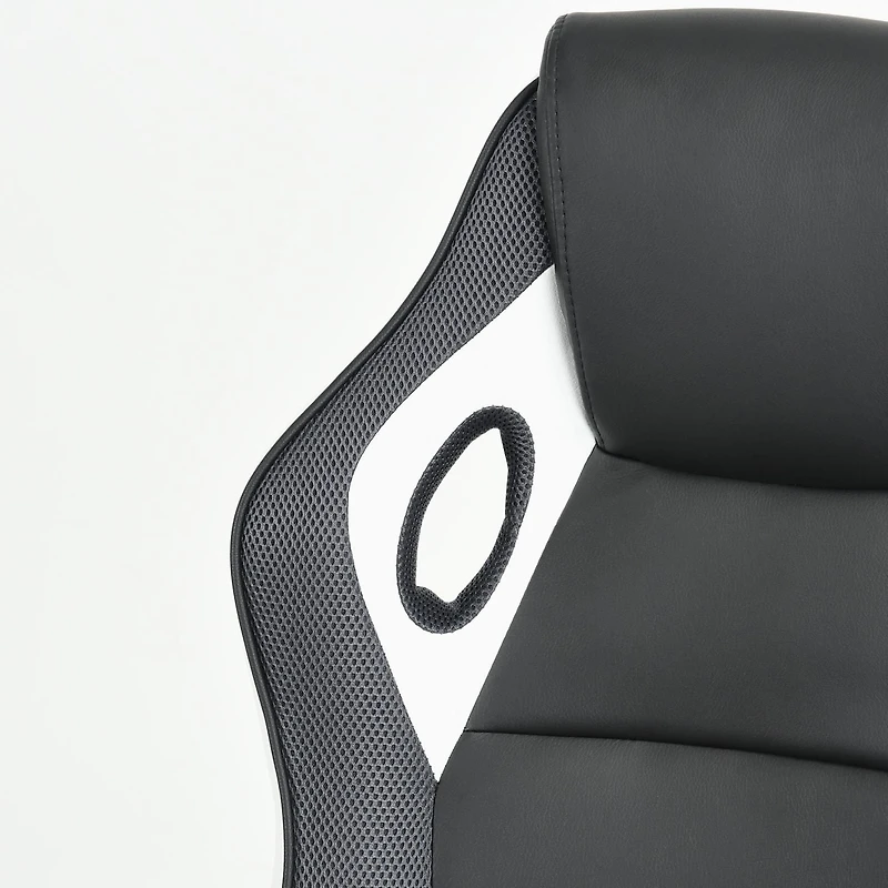 Homylin Chaise de jeu en similicuir avec dossier haut, pivotante, à roulettes, style racing, chaise de bureau exécutive, chaise de jeu vidéo réglable