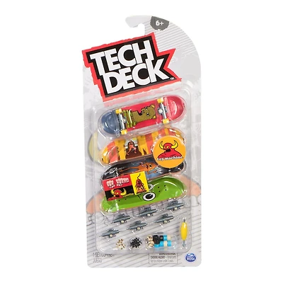 Tech Deck, Coffret de 4 fingerboards Ultra DLX, Skateboards Toy Machine, Mini-skateboards personnalisables à collectionner, jouets pour enfants à partir de 6 ans