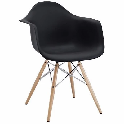Chaise Eames Dar de Nicer Furniture à jambes en bois et noir