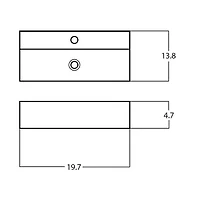 American Imaginations 19.7-in. W Above Counter Black Bathroom Vessel Sink For 1 Hole Center Drilling AI-28126