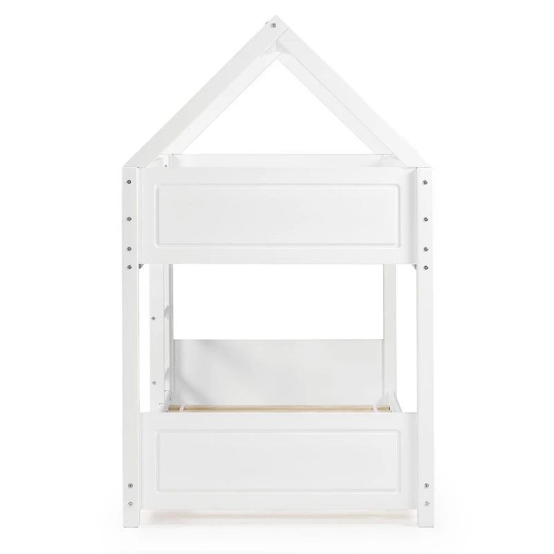 Christianne lit maison superposé double, Blanc