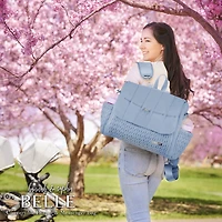 Hannah & Sophia Belle Convertible Diaper Backpack & Messenger Bag, Moonmist Blue