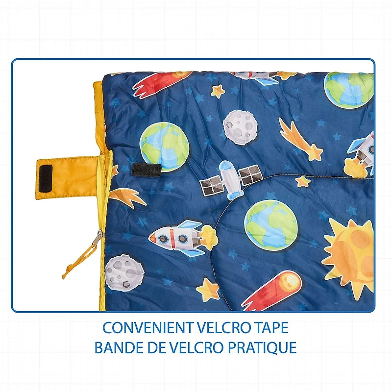 Ozark Trail Kid's sleeping Bag, 56"(L) x26" (W),no temp rating , polyester fabric outer, Boys, Sleeping Bag