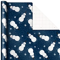 Ensemble de papier d'emballage de Noël, Hallmark, bleu marine (90 pieds carrés au total, 10 choux, 4 couleurs de rubans, 40 étiquettes-cadeaux autoadhésives)