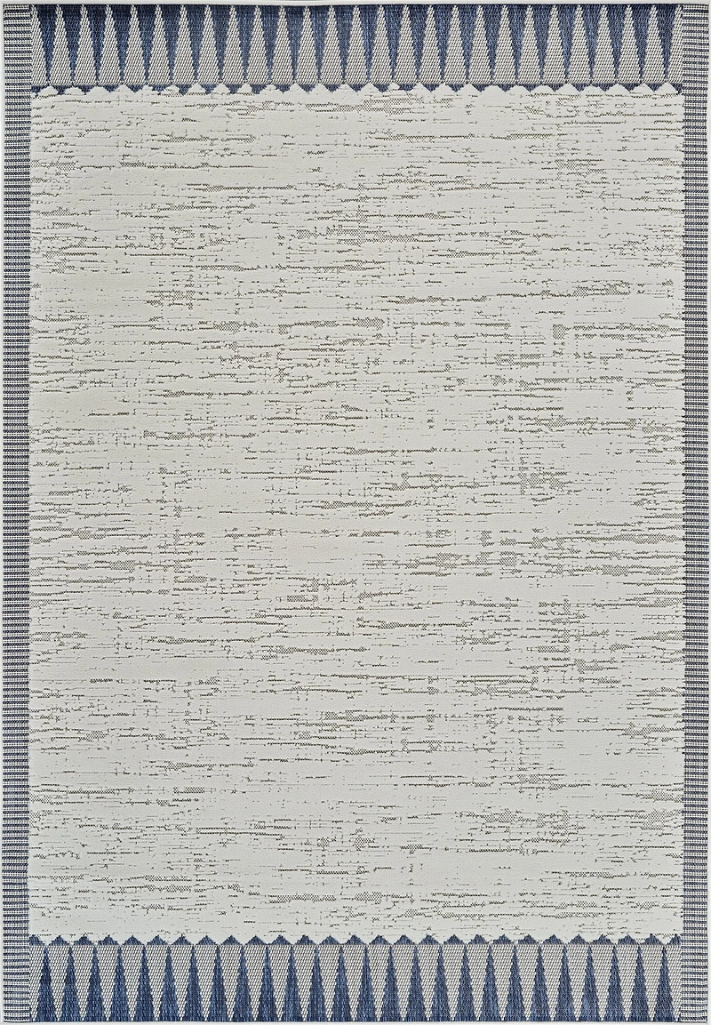 Rug Branch Maise Vintage Indoor Outdoor Area Rug, Cream Blue, Floral - Entryway, Hallway, Bathroom, and Kitchen