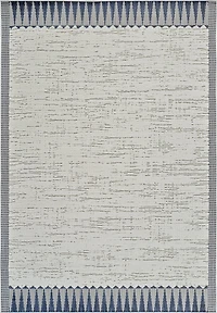 Rug Branch Maise Vintage Indoor Outdoor Area Rug, Cream Blue, Floral - Entryway, Hallway, Bathroom, and Kitchen