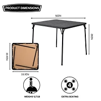 Homy Casa Kids Folding Study Desk and Ergonomic Swivel Chair Set, Adjustable Seat Height, Game Table with Soft PVC Top