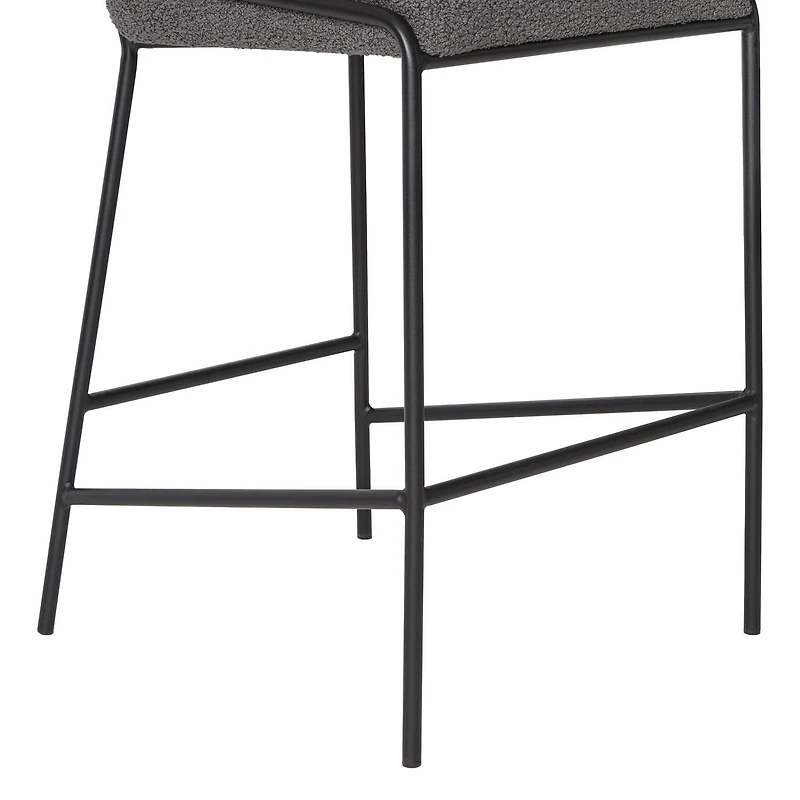 CorLiving Blakeley Modern Boucle Fabric Upholstered Counter Height Bar Stool with Metal Legs – Sold Individually