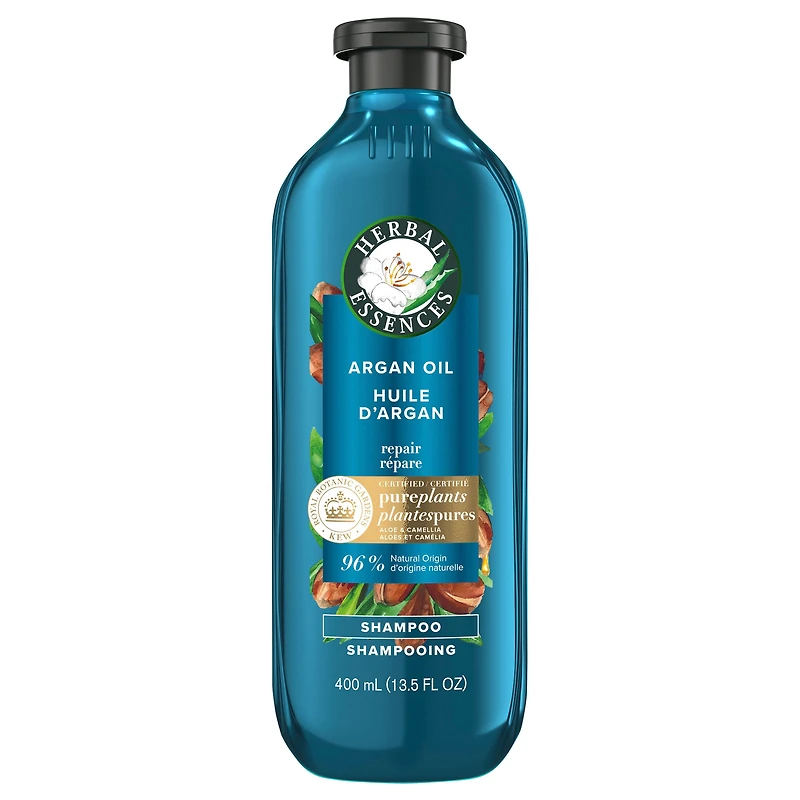 Herbal Essences Argan Oil Paraben Free Shampoo, Hair Repair, with Certified Camellia Oil and Aloe Vera, For All Hair Types, Especially Damaged Hair, 400ML