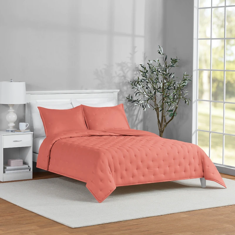 Mainstays 2-Piece Comforter Set, Terracotta Dream, Twin, Twin