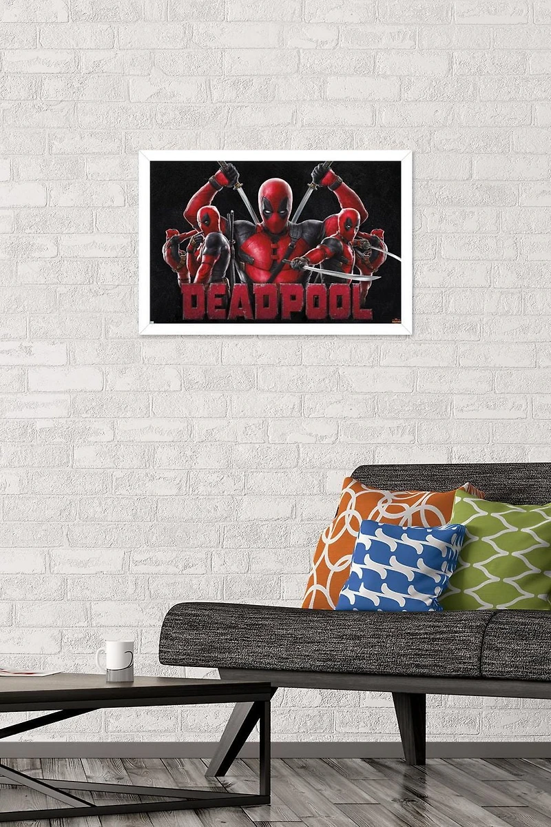 Marvel Deadpool & Wolverine - Deadpool Wall Poster, 14.725" x 22.375" Framed