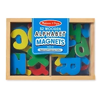 Melissa & Doug 52 Alphabet Magnets en Bois dans une Boîte - Lettres Majuscules et Minuscules - Certifié FSC
