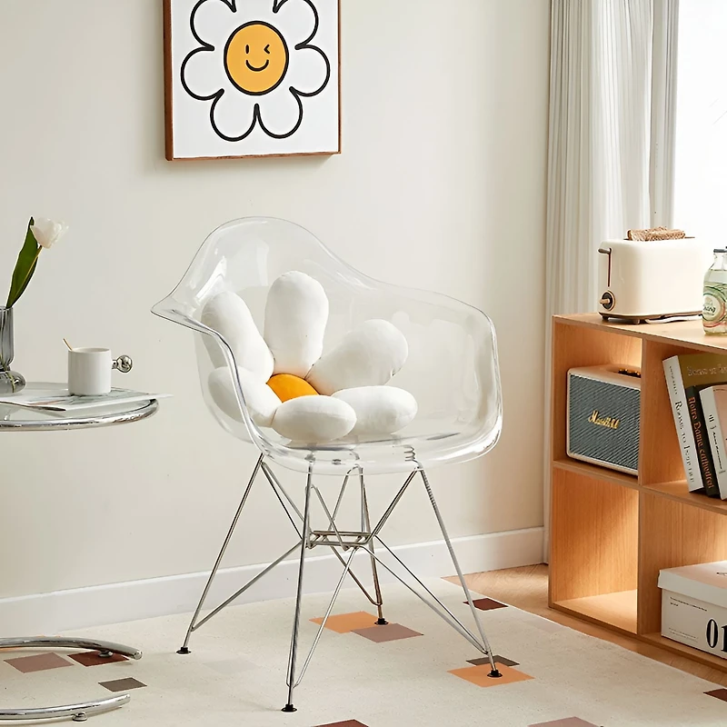 Heavenly Collection Clear & Chrome Bucket Chair