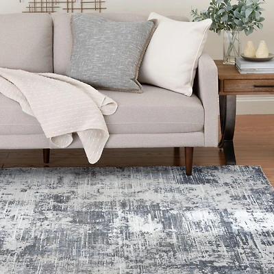 Banburry Grey and Blue Woven Area Rug