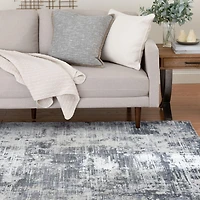 Banburry Grey and Blue Woven Area Rug