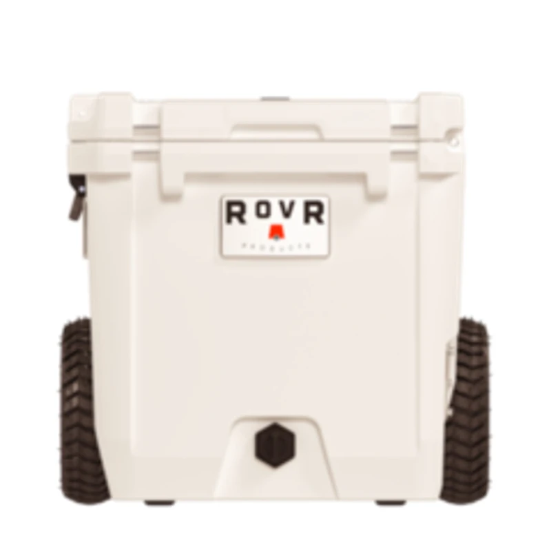 Glacière rigide à roulettes RovR RollR 45 pintes avec poignée télescopique (POUDRE)