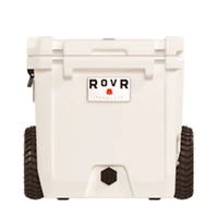 Glacière rigide à roulettes RovR RollR 45 pintes avec poignée télescopique (POUDRE)