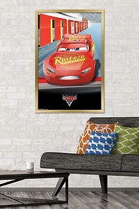 Disney Pixar Cars 3 - Lightning Wall Poster, 22.375" x 34" Framed
