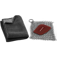 Coghlan's — Kit de nettoyage pour fonte 3 pièces : écouvillon en maille métallique, grattoir en polycarbonate et chiffon double face