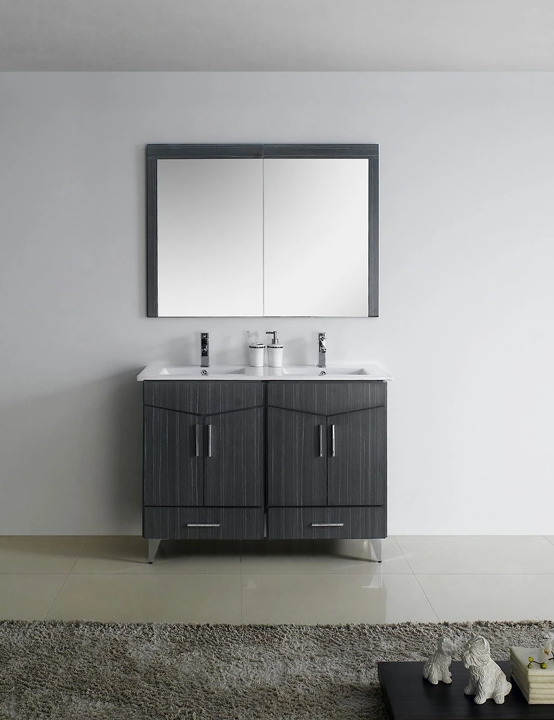 Imaginations Américaines  48 po W Vanity Base Set  Gris