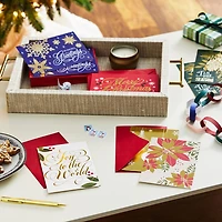 Assortiment de cartes Hallmark de Noël dans une boîte, motifs métallisés classiques (6 motifs, 36 cartes et enveloppes)