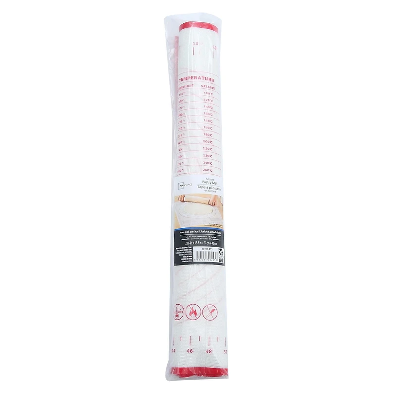 Mainstays Reusable Silicone 24"x 16" Pastry Mat with Measurements, MS Silicone Pastry Mat