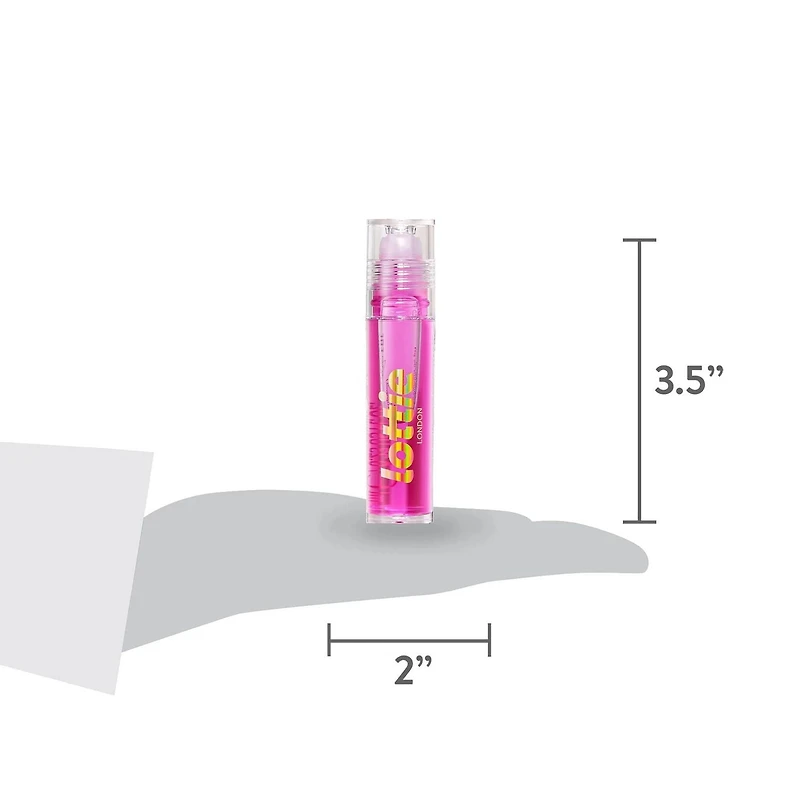 Lottie London - Roller Glaze Feeling Grape - Rollerball pH Color Changing Lip Oil in Pink - 0.23 Fl oz