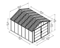 CANOPIA by PALRAM Yukon 11 ft. x 13 ft. Dark Grey Storage Shed / Garage