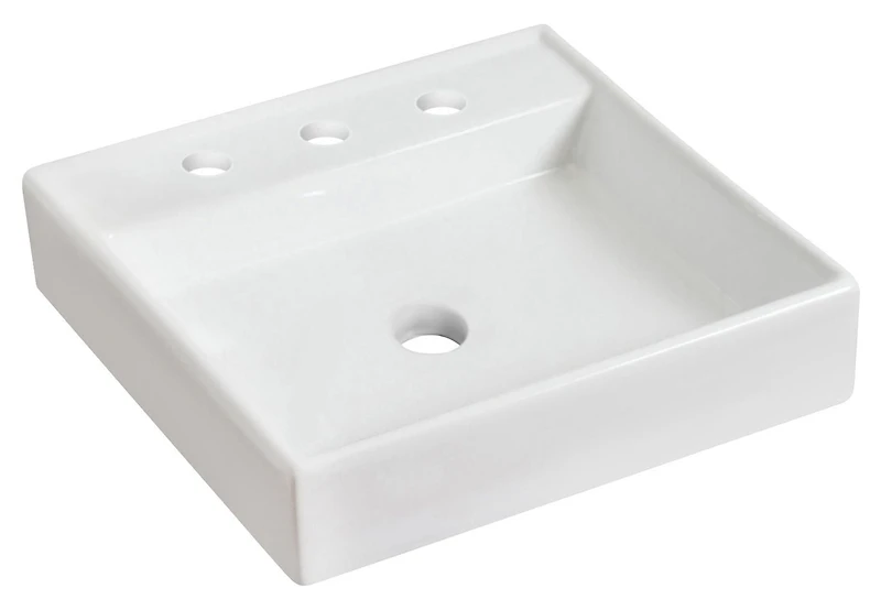 American Imaginations 17.5-in. W Vessel White AI-597