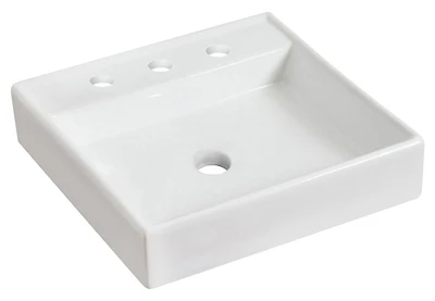 American Imaginations 17.5-in. W Vessel White AI-597
