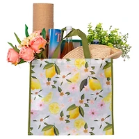 Spring-Themed 2026 Reusable Grocery Bag with Bottle Holder – Reusable Shopping bag for groceries