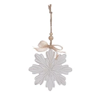 Temps de vacances 5IN bois flocon de neige ornement