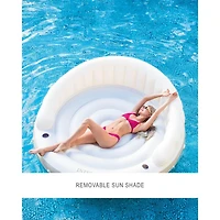 Île Gonflable Intex Canopy, Chaise Longue Gonflable de Piscine avec Ombrelle Amovible pour Détente