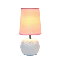 Simple Designs Studded Texture Ceramic Table Lamp, Blue