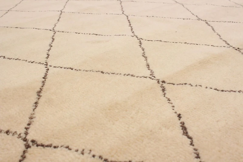 ECARPETGALLERY 5'1" x 7'10" Moroccan Tangier Hand-knotted Area Rug for Living Room, Dining Room and Bedroom in Ivory