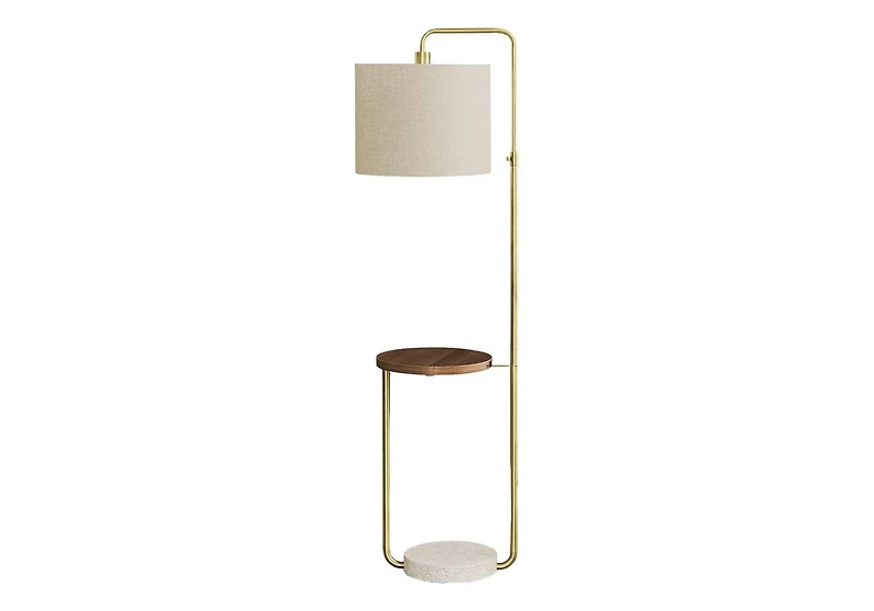 Monarch Specialties Lighting, 67"h, Floor Lamp, Usb Port Included, Brass Metal, Beige Shade, Contemporary