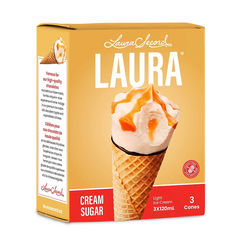 Laura Secord Cone Cream Sugar, 3x120 ml Laura Secord cone cream sugar