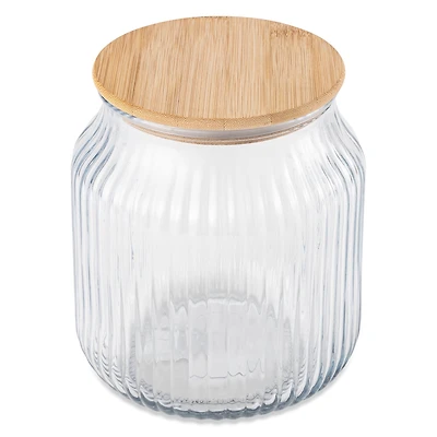 Bocal en verre strié moyen Thyme & Table de 2,6 L